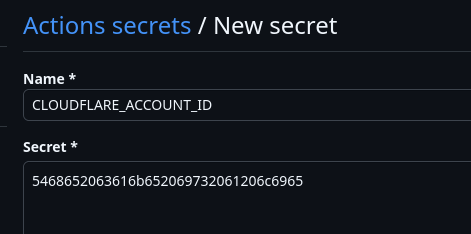 Repository actions secrets